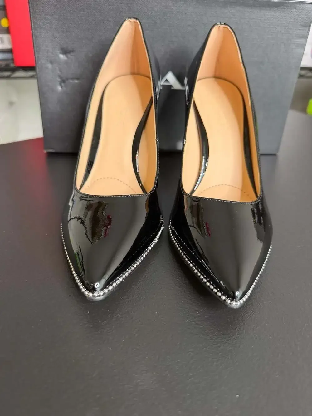 Coach Samantha Black Patent Leather Pointed Toe Pumps CW994 Women’s 7 BNIB $195
